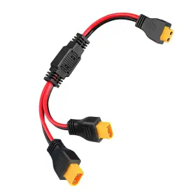 Xt60-0425-s02 Paekq Xt60 Y Splitter Cable 12awg 1 Female To 2 Male Parallel Connector Adapter H