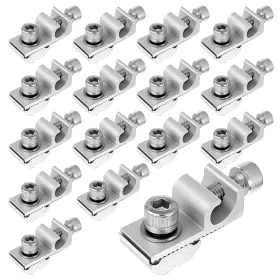 707171 Pafeooui 16 Pack Solar Panel Grounding Clamps Set Aluminum Alloy Thunder Protection