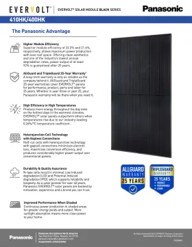 Evpv400hk Panasonic Lot Of 20 400 W Solar Panels