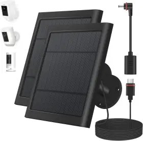 Paodekua 313089679662 2 Pack 4w Solar Charger For Ring Spotlight And Stick Up Outdoor Cam Black High E