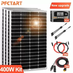 100w Pfctart 100w-195w 400watt Monocrystalline Solar Panel Kit Pv Modual 12v Home Rv Boat