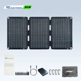 Pps30 Ph2 Electronic 30w Portable Foldable Solar Panel Kit 18v 9 Inch L X 13 W 1.5lb Controller