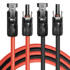 Phituoda 779296920575 5ft Black Red 10awg 6mm Solar Panel Extension Cable Wire Adaptor C