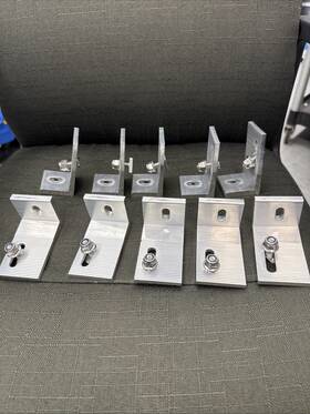 Planet 4 Solar 850026110258 Lot Of 10 Terragen Mount Angle L-bracket Assembly Slotted M8 M8x25 Boltnut