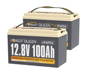 Power Queen 12.8v 100ah-2 2 Pack 100ah Lifepo4 Battery Built-in 100a Bms Lithium Ba