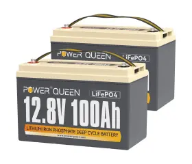 100ah-2 Power Queen 12.8v 2 Pack 100ah Lifepo4 Battery Built-in 100a Bms Lithium Ba