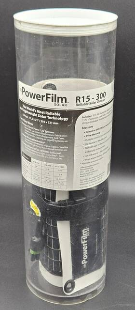 Powerfilm R15-300 Solar Rollable Charger 5w 0.3 Amp Portable Panel W 12v Adapter