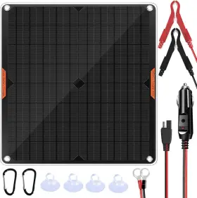 Powiser 313031538580 Oymsae 20w 12v Solar Panel Car Battery Charger Portable Waterproof Power Trickle