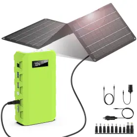 Powkey 762765727430 Portable Solar Generator With Panel 24000mah 30w