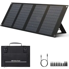 200w Powkey 764046731518 40 Watt Portable Solar Panel For 100w Power Station Foldable S