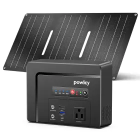 100w Powkey 764046731525 Portable Power Station With Solar Panel 100w/97wh Small Gener