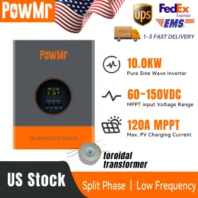 10ku-split Powmr 10kw 48v Low Frequency Inverter 110v/220v Split Phase 120a Controller Peak 30kw 10ku-split Powmr 10kw 48v Low Frequency Inverter 110v/220v Split Phase 120a Controller Peak 30kw