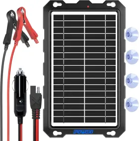 Powoxi 445042253244 9w Waterproof Solar Battery Trickle Charger For Cars Rvs Boats And More