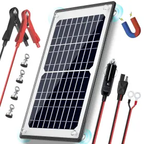 Powoxi 884017518914 10w 12v Magnetic Solar Battery Trickle Charger Maintainer Built-in Mppt Inte