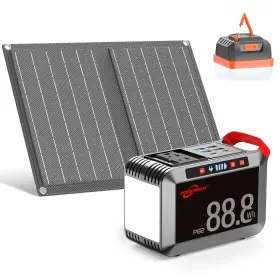 P82sl21cl Powstream 24000mah Solar Generator With Ac Outlet 120w Peak 88.8wh Portable