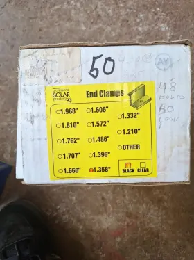 C148ec50b Professional Solar Products Lot Of 50 Mount End Clamps 1.358 Inch Dark Finish