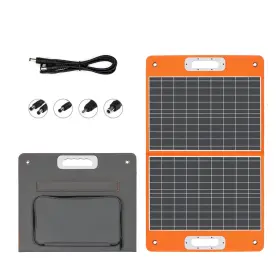 Proxxi 445029720790 Flashfish 18v 60w Foldable Solar Charger With Dc Output And Usb-c For Devices