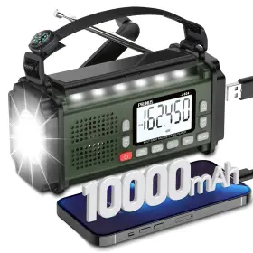 J-924 Prunus 10000mah Hand Crank Radio Solar Battery Powered And Usb Cha... Fast Ship