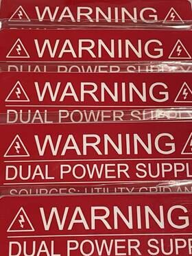 Pv Labels 03-211 Solar Warning #03-211 5 Pack Lot 50 Stickers Dual Power Supply