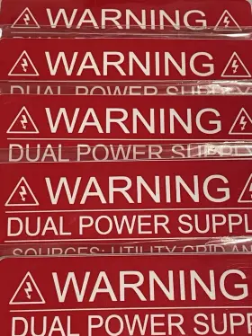 03-211 Pv Labels Solar Warning #03-211 5 Pack Lot 50 Stickers Dual Power Supply