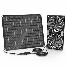 Qanskm 639394178509 Solar Fan 30w Powered Greenhouse Fan. Suitable For Small Chic