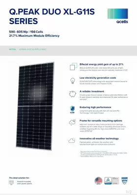 Xl-g11s.3 Qcells Xl-g11s.3/bfg 590 Pallet Of 31 590w Bifacial Solar Panels - Q.peak Duo