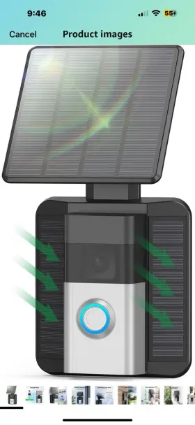 C1-6578 Qibox Solar Charger Compatible With Ring Video Doorbell 2020 Release 2.9w Waterproo