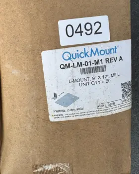 Qm-lm-01-m1 Quick Mount Pack Of 20 Quickmount Rev A L-mount 9 Inch X12 Mill Finish Solar Panel