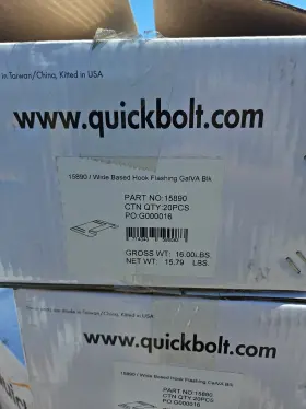 15890 Quickbolt Wide Base Hook Solar Roof Flashing