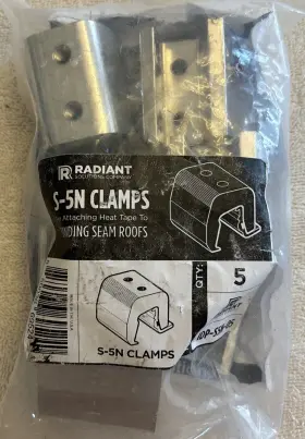 Radiant Solutions 850036695240 S-5-n Clamp For Nail Strip Metal Roof Solar Panel Pack Of 5