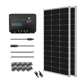 Renogy 313035559574 200-watt 12-volt Off-grid Solar Starter Kit With 2-piece 100w Monocrystalline Pane