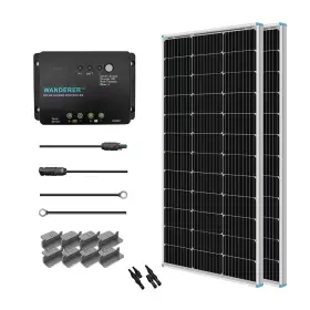 100w Renogy 313035559574 200-watt 12-volt Off-grid Solar Starter Kit With 2-piece Monocrystalline Pane