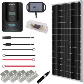 Renogy 313038396312 Grid Solar Premium Kit With Monocrystalline Panel And 20a Mppt Rover Contr