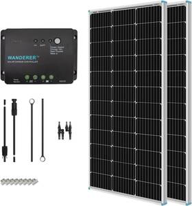 Renogy 445056092099 200 Watt 12 Volt Monocrystalline Solar Panel Starter Kit With 2 Pcs 100w