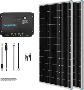 100w Renogy 445056092099 200 Watt 12 Volt Monocrystalline Solar Panel Starter Kit With 2 Pcs