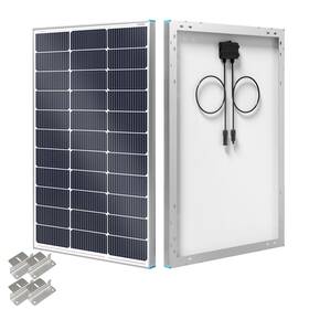 Renogy 840315200142 Solar Panel 100 Watt 12 Volt With Mounting Z Brackets 16bb 100w N-type