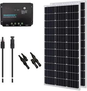 Rng-kit-bundle200d-wnd30-us Renogy 200w 12v Mono Solar Panel Bundle Kit With 30a Pwm Charge Controller