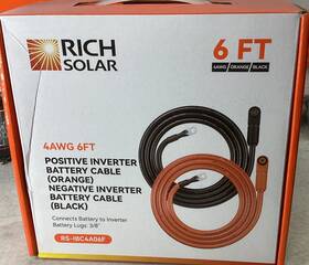 Rich Solar Rs-ibc4a06f 4awg 6ft Positive And Negative Inverter Battery Cables