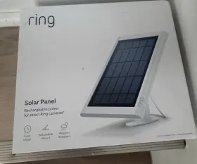 8asps1-0en0 Ring Solar Panel White Rechargeable Power Weather Resistant For Select Cameras