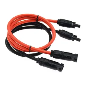 Riocan 407425161341 1 Pair Black Red 10awg 6mm Solar Panel Extension Cable Wire Connector Sol