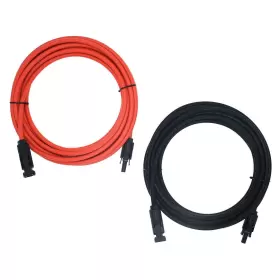 Riocan 407425161396 1 Pair Black Red 10awg 6mm Solar Panel Extension Cable Wire Connector Sol