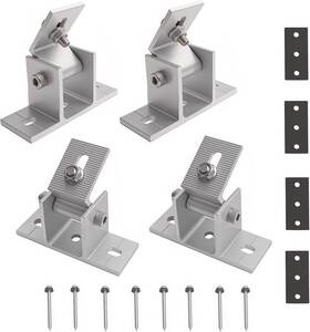 Riyhch 744110139631 4 Pack Adjustable Solar Panel Tilt Mount Bracket Base Angle 10 -60 Flat R