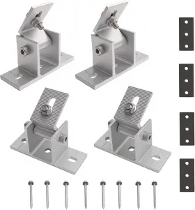 Riyhch 744110139631 4 Pack Adjustable Solar Panel Tilt Mount Bracket Base Angle 10 -60 Flat R