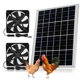 Rd-14e Roodike 5.5 Inch Bigger Solar Dual Fan Kit 25w High Velocity Powered Fans For Chic