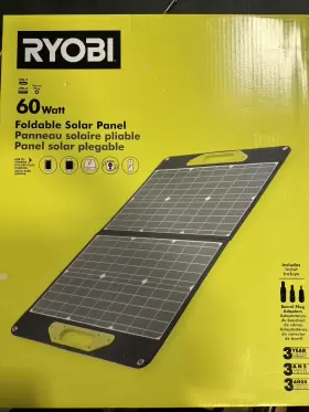 Ryi60sp Ryobi 60-watt Premium Solar Panel Usb-a Usb-c And Barrel Cord Compatible For Vers
