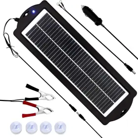Betop-3w Saronic 3w Solar Panel 12v Trickle Charger Battery Kit Maintainer Boat Car Rv