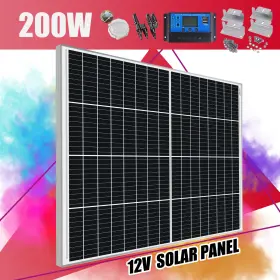 4pcsz Saronic Betop200wwhite-1070 30a 12v 200w Watt Monocrystalline Solar Panel Kit Camping Home Off Grid Caravan Boat