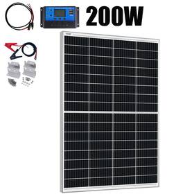 Saronic Btop200white-1070 30a 1mx 1mc 200w Watt Mono Solar Panel Home Car Charging Rv Camping Battery Refurbished
