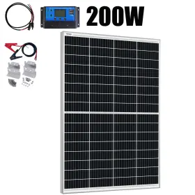 200w Saronic Btop200white-1070 30a 1mx 1mc Watt Mono Solar Panel Home Car Charging Rv Camping Battery Refurbished