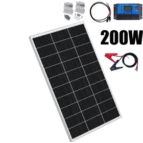 200w Saronic Btop200white-1120 30a 1mx 1mc 12v Fixed Solar Panel Mono Portable Power Camping Home Rv Refurbished